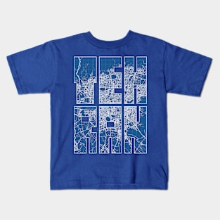 Tehran, Iran City Map Typography - Blueprint Kids T-Shirt